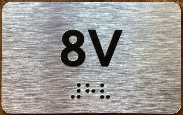 Apartment Number 8V Sign