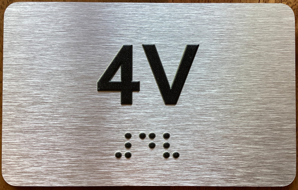 Apartment Number 4V Sign