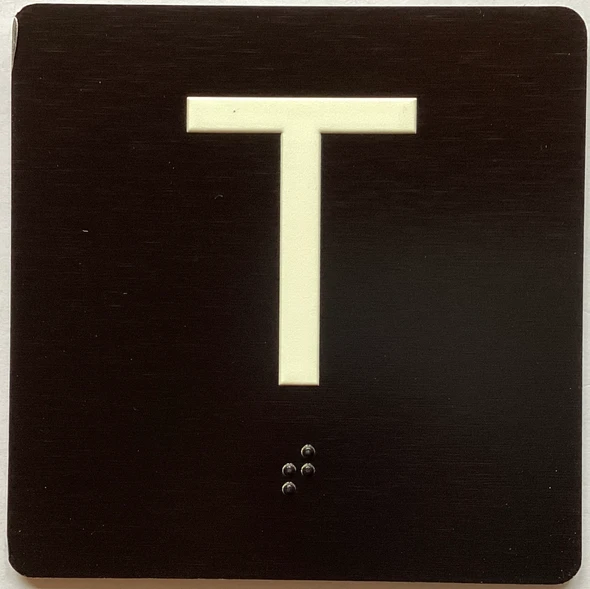 T Sign Elevator Jamb Plate Sign