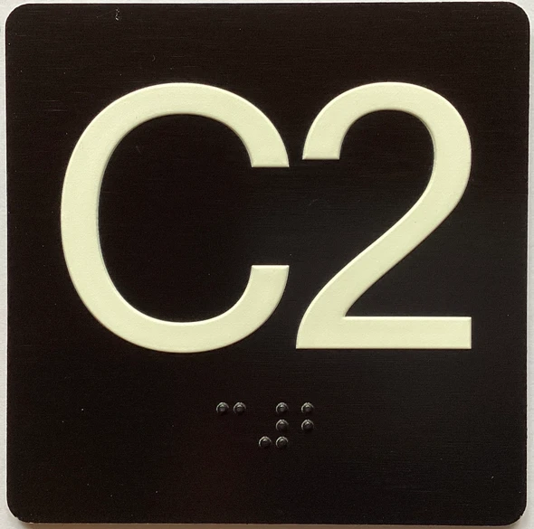 C2 Sign Elevator Jamb Plate Sign