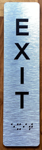 Exit With Sign with Raised Letters Braille Sign