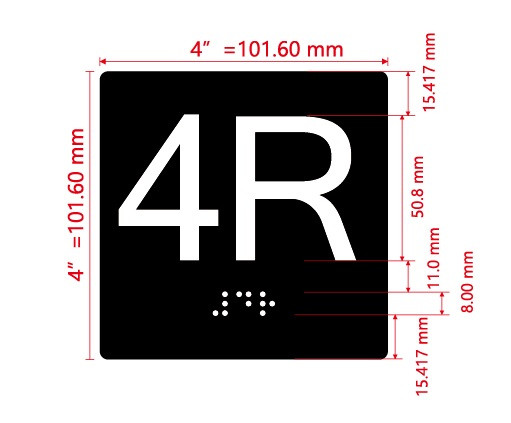 4R Elevator Jamb Plate Hpd Sign