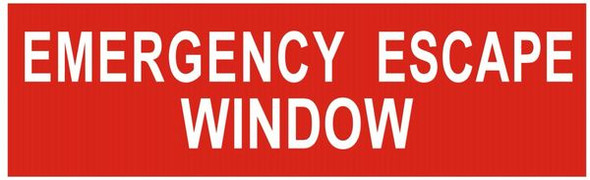 EMERGENCY ESCAPE WINDOW Sign-