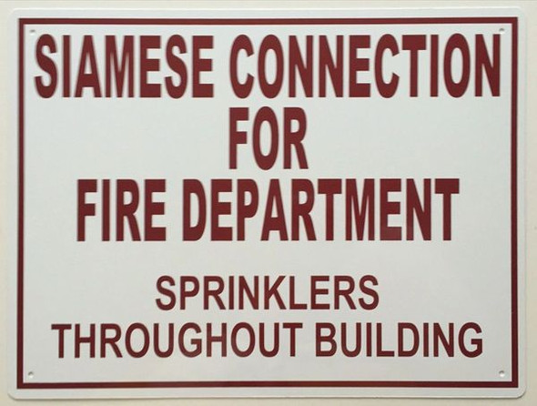 SIAMESE CONNECTION FOR FIRE DEPARTMENT Signage