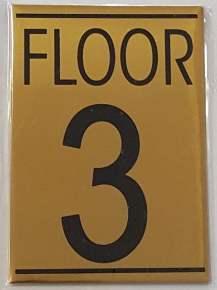 FLOOR NUMBER THREE (3) Sign