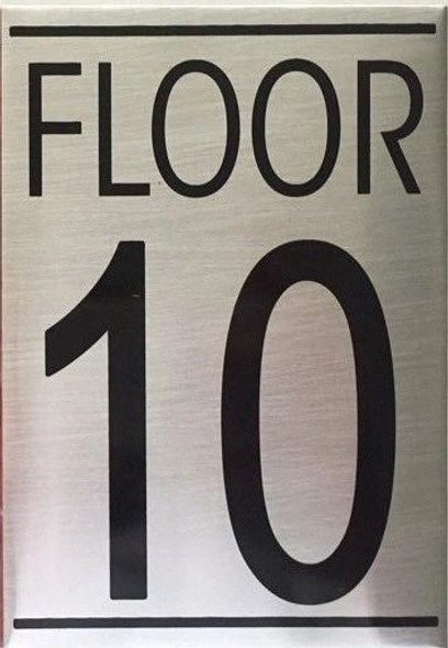 FLOOR NUMBER TEN (10) Sign