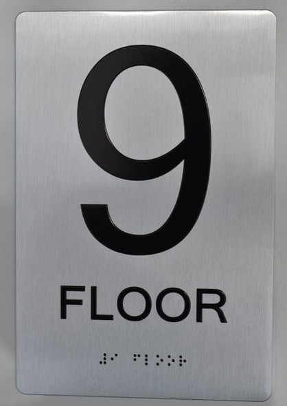 9th FLOOR  Braille sign -Tactile Signs  The sensation line   Braille sign