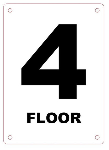 FLOOR NUMBER FOUR (4) Sign