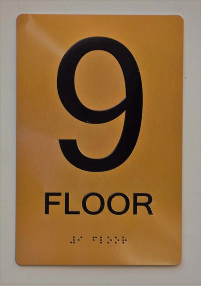 9th FLOOR Sign -Tactile Signs Tactile Signs  Ada sign
