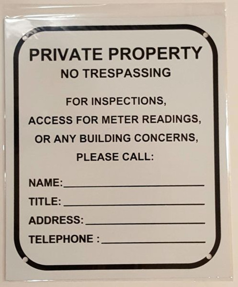 Building Access contact Sign