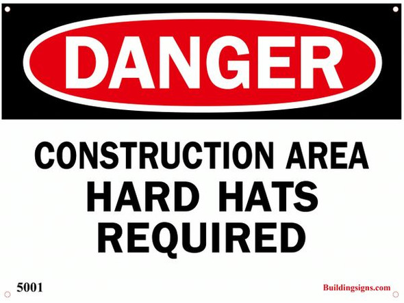 Danger Construction Area Hard Hats requi Sign