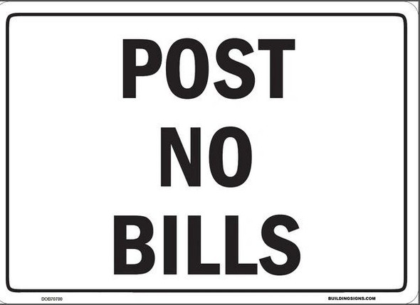 POST NO BILLS DOB Sign