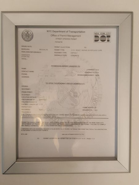 DEPARTMENT OF TRANSPORTATION PERMIT FRAME  (PERMIT FRAME)