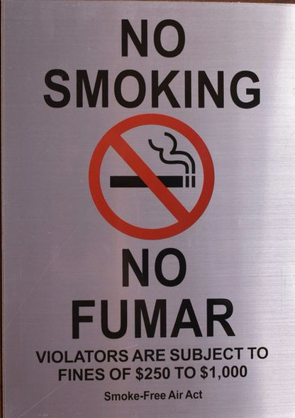 NO SMOKING NO FUMAR Signage -The pennello d'argento line