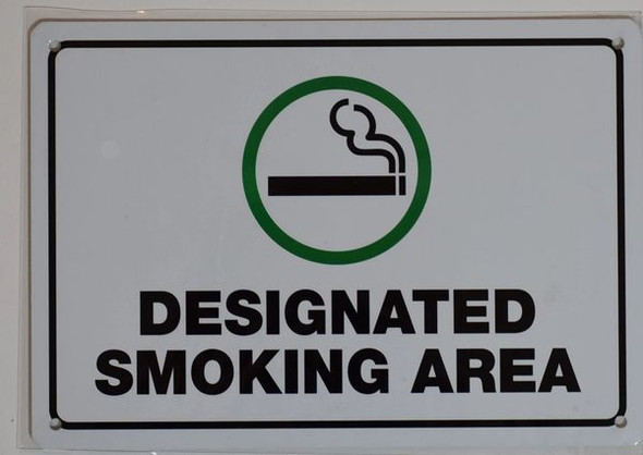 DESignageATED SMOKING AREA SignageWB