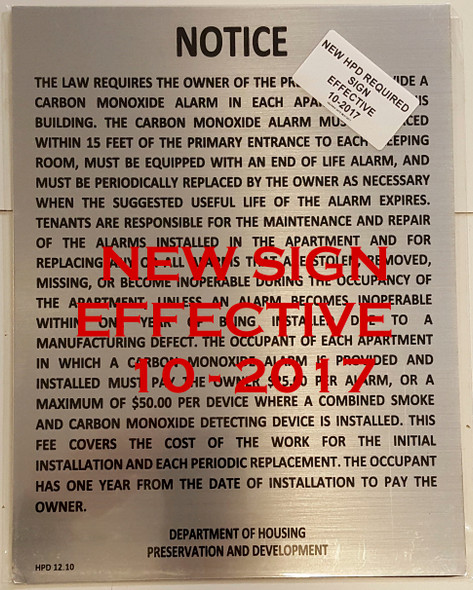 hpd carbon monoxide sign