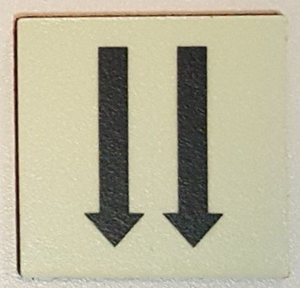 PHOTOLUMINESCENT DOOR IDENTIFICATION NUMBER One Arrow Up One UP Sign/ GLOW IN THE DARK "DOOR NUMBER" Sign