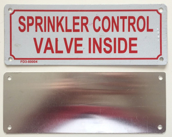 Sprinkler Control Valve Inside Signage