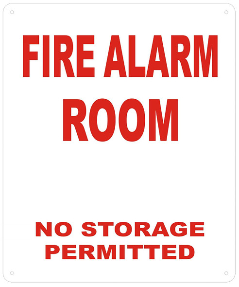 FIRE Alarm Room Sign (White,Reflective !!! Aluminum )