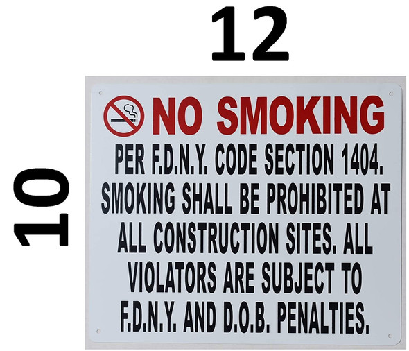 NO Smoking Signage -DOB NYC