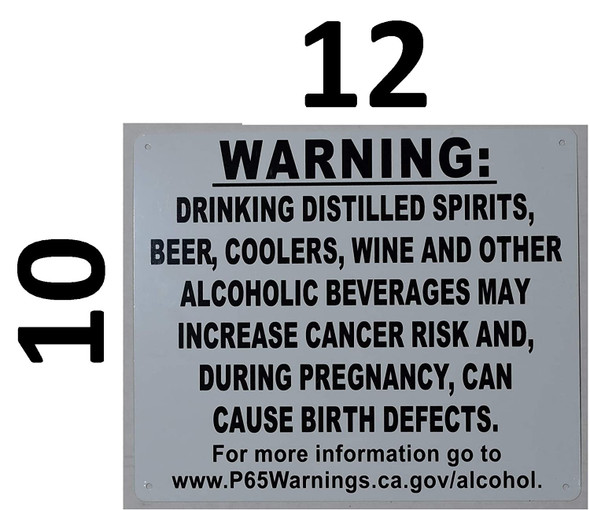 Warning Alcoholic Beverages Cause Birth Defects Signage