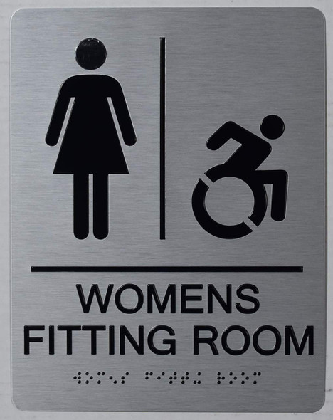 Women'S Fitting Room ACCESSIBLE with Symbol Sign -Tactile Signs -The Sensation line  Braille sign