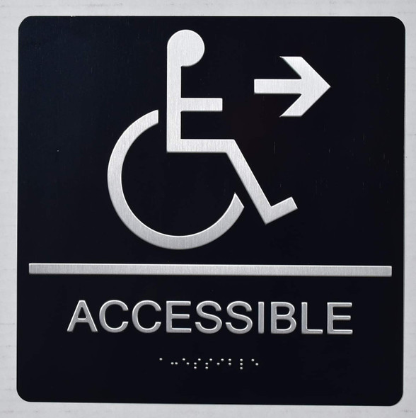 ACCESSIBLE Right Arrow SIGN -Tactile Signs   The Sensation line  Braille sign