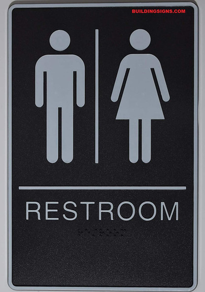 ADA Unisex Bathroom Restroom Sign-Tactile Signs  The Standard ADA line Ada sign