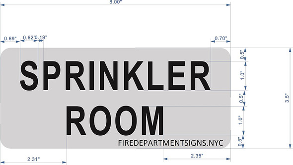 SPRINKLER ROOM SIGNAGE (BRUSH ALUMINIUM)-The Mont argent line