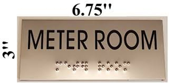 METER ROOM Sign -Tactile Signs Tactile Signs  BRAILLE-( Heavy Duty-Commercial Use )  Braille sign