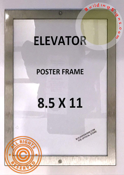 SIGN Elevator Poster FRAME (Lockable !!!, Stainless Steel, Heavy Duty-Commercial use)