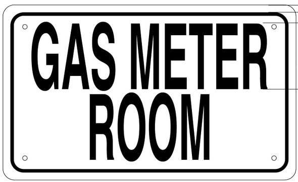 GAS METER ROOM SIGN (White Aluminium rust free)