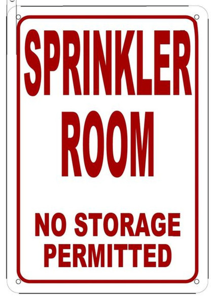 SPRINKLER ROOM SIGN WHITE