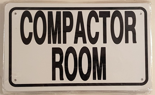 Compactor Room SIGNAGE (White Aluminium Rust Free)