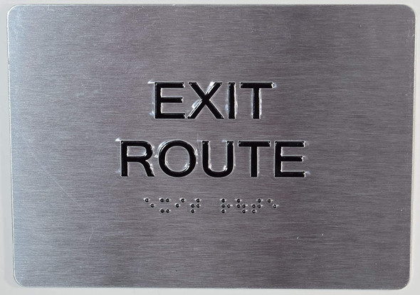 Exit Route Sign -Tactile Signs  ADA The Sensation line  Braille sign
