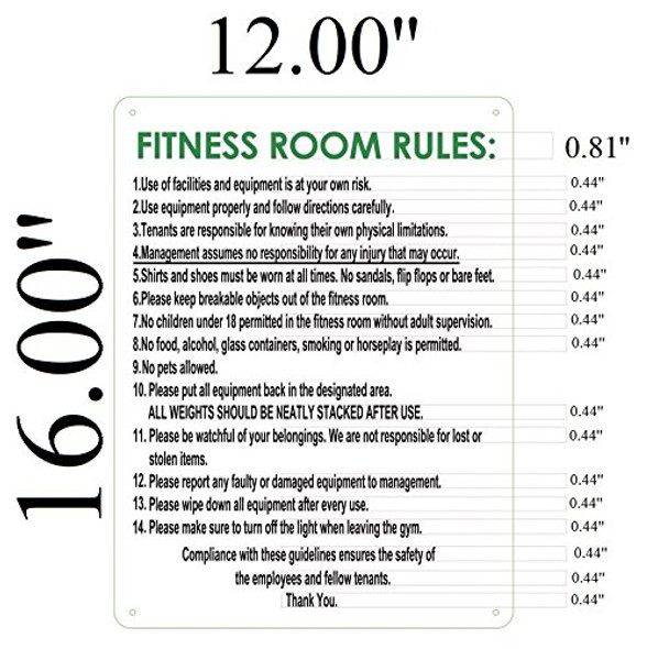 Fitness Room Rules SIGNAGE ( Aluminium 116)