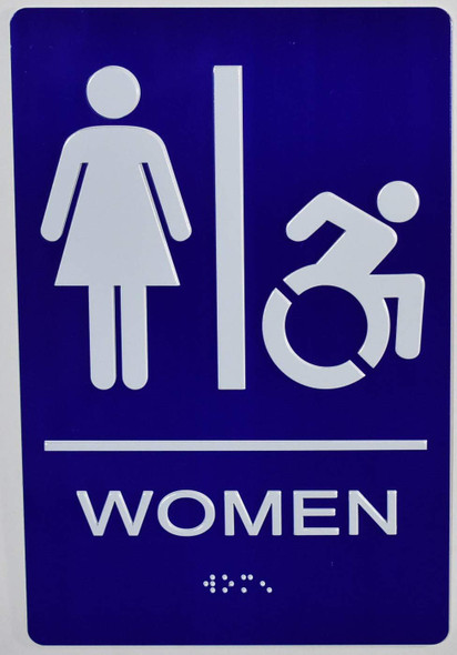 Woman Restroom accessible Sign -Tactile Signs  The Sensation line  Braille sign