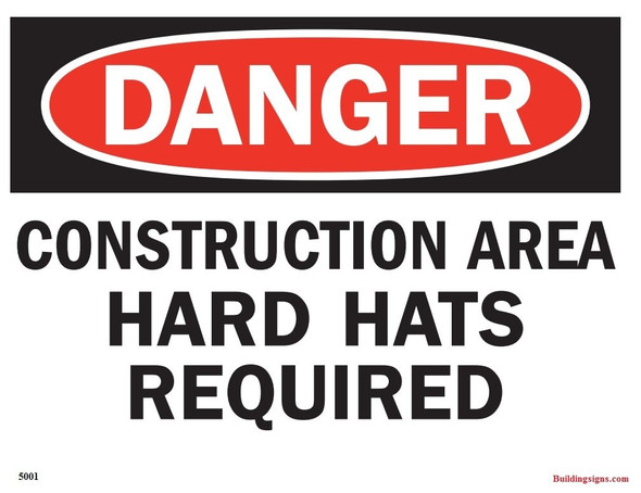 SIGN "Danger Construction Area Hard Hats required