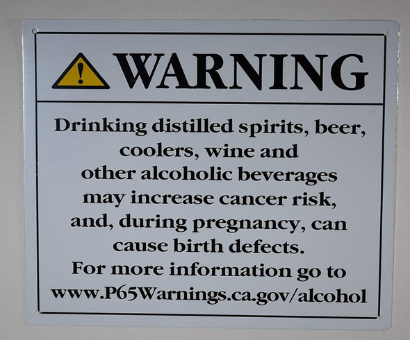 California Prop5 Alcohol Warning Sign