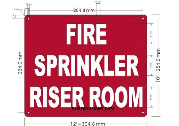 FIRE SPRINKLER RISER ROOM SIGN for Building