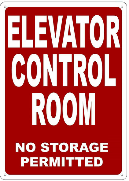 ELEVATOR CONTROL ROOM Sign