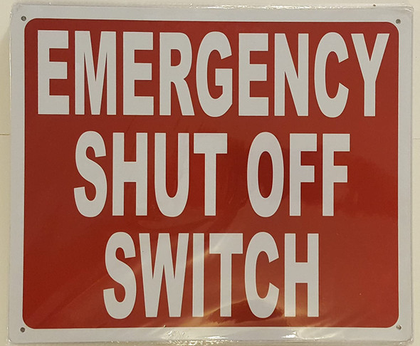 Emergency Shut Off Switch Signage