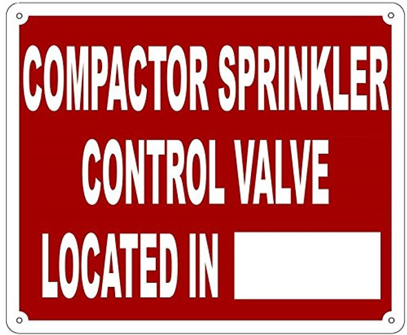 COMPACTOR ROOM CONTROL VALVE SIGN ( Reflective,RUST Free Aluminium  )