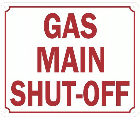 GAS MAIN SHUT-OFF SIGN