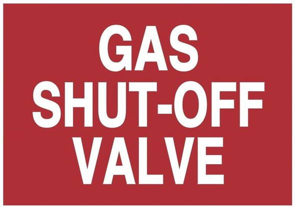 GAS SHUT-OFF VALVE SIGN