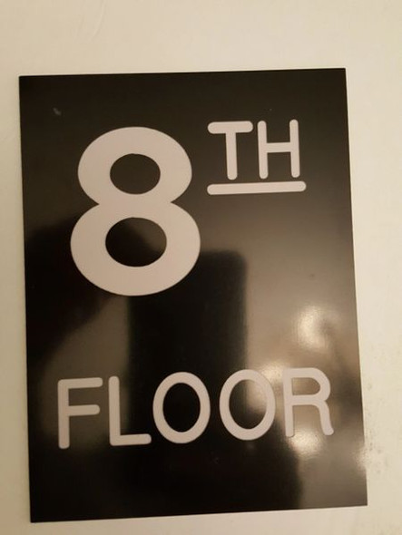 Floor number Eight (8) Signage Engraved (PLASTIC)