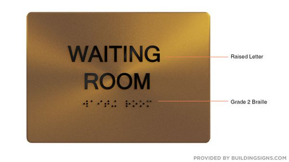 WAITING ROOM Sign -Tactile Signs    Braille sign