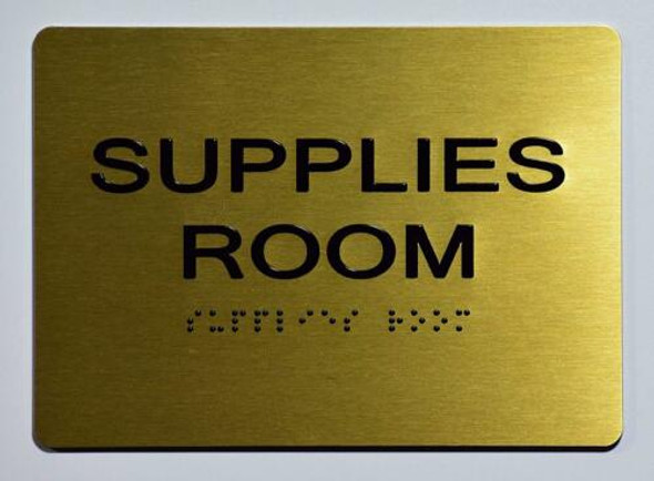 Supplies Room SIGNAGE - Gold