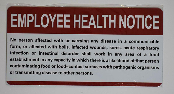Restaurant/Food Facility Employee Health Notice