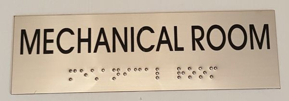 MECHANICAL ROOM Sign -Tactile Signs   Ada sign